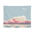 thumbnail image 1 of Tapiz de pared con forma de cielo, nubes blancas y lunares, 150 x 130 cm, microtela, 1 of 2