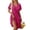 Hot Pink, variant on WTOBBY Women's Summer Loose Beach Vacation Casual Deep V-Neck Elegant Skirt Dress with Solid Color Design for Evening Outings,Hot Pink L