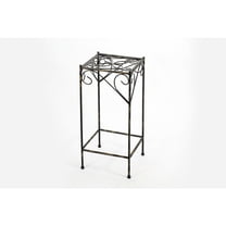 Ore International 26.18" LARGE CELTIC CLOVER SQUARE BLACK/GOLD CAST METAL PLANT STAND