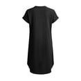 thumbnail image 6 of Plus Size Beach Dresses for Womens 2026 Fashion Summer Solid Color Casual Button V-Neck Short Sleeve Mini Dress, 6 of 9
