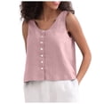 thumbnail image 3 of SHenli Womens Crochet Tank Tops Cowl Neck Dressy Casual Summer Shirts Lace Front Boho Loose Work Tees, 3 of 6