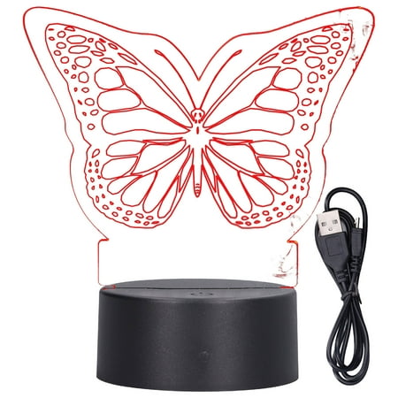 

2024 3D Night Light Colorful Flashing Touch 3D LED Art Butterfly Night Light Bedside Lamp Children s Birthday Gift