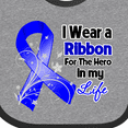 thumbnail image 4 of Inktastic Colon Cancer Ribbon Hero in My Life Boys or Girls Baby Bib, 4 of 4
