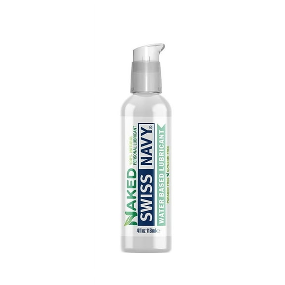 Swiss Navy Naked, 100% Natural Water Based Personal Lubricant for Women, Men and Couples, 4 oz,Gel