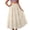 Beige, variant on Womens Solid Color Chiffon Layered Skirt Flowy Puffy Hem Flounce Party Dress Ruffle Waist Ankle Length Skirt Coffee One Size