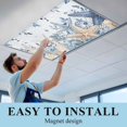 thumbnail image 5 of 3 Pack Coastal Fluorescent Light Covers for Ceiling Lights Ocean Blue Beige Starfish Shells Plant Leaves Ombre Magnetic Ceiling Light Covers Overhead Light Filters for Office Classroom Home, 5 of 9