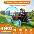 thumbnail image 3 of Joyracer 4X4 Jouet UTV à Chevaucher 24 Volts avec 2 Places, 4*150 W 5 Mi/h Quad pour Enfants avec Télécommande, Rangement, Arc à Tirer, 3 Vitesses, Musique Bluetooth, Rouge, 3 of 12