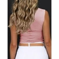 thumbnail image 4 of Women Sleeveless Mock Turtleneck Tank Tops Slim Crop Top Shirts, 4 of 5