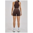 thumbnail image 4 of PISONIC Women Two Piece Workout Sets Color Block Tank Top and High Waist Shorts Gym Yoga Active Set, 4 of 6