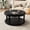 Black, variant on 31.5 Inch Round Solid Wood Coffee Table & Sofa Table - Two-Tier Thickened Top, Sturdy Legs, Circle Table for Living Room (Natural Wood)