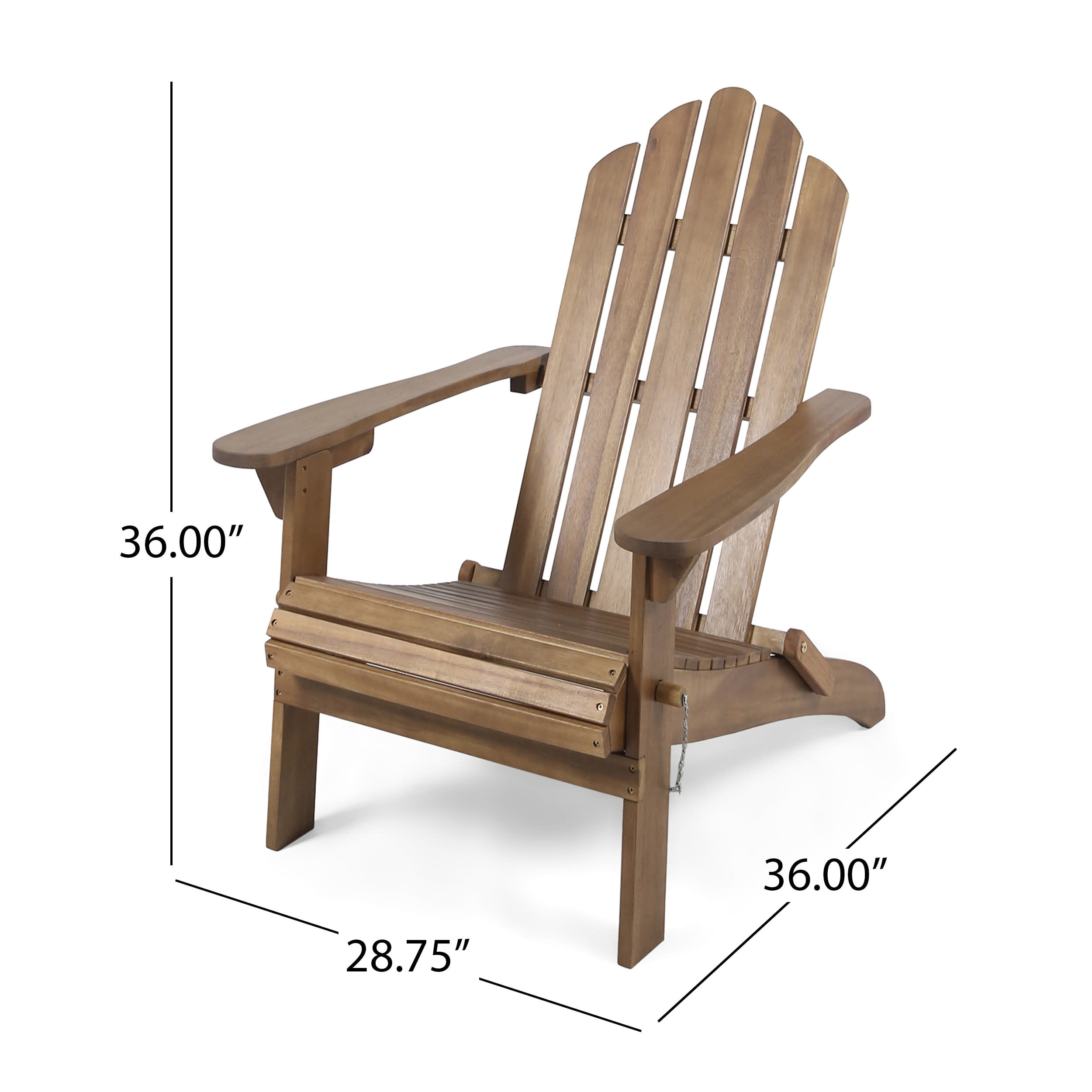 Cytheria Acacia Wood Outdoor Foldable Adirondack Chairs, Set of 2, Dark Brown