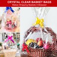 thumbnail image 4 of 100 Pcs Clear Cellophane Bags Large (24 in x 30 in), 3 Mil Thicker Cellophane Wrap for Gift Baskets, White Heart Pattern Gift Bags with Red Bows Ribbon for Birthday Party, Valentines, Wedding, 4 of 7