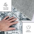 thumbnail image 4 of Hasoo 4' x 6' Area Rug for Living Room, Persian Vintage Gray Flower Print Rug Indoor Floor Cover Distressed Carpet Thin Rug Foldable Chenille Rug for Home, 4 of 6