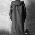 thumbnail image 3 of Waterproof Long Black Raincoat Men Rain Coat Hooded Trench Jacket Outdoor Hiking Tour Rainwear Adults, 3 of 5