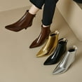 thumbnail image 6 of YLYL Women's Ankle Boots Stiletto Low Kitten Heels Back Zip Pointed Toe Fall Winter Short Boots for Party Wedding Work, 6 of 9
