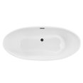 thumbnail image 6 of Elegant Kitchen & Bath BT10372GW-MBK 72 in. Soaking Bathtub, Glossy White with Matte Black Trim, 6 of 8