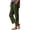Army Green, variant on Women Pants Corduroy Wide Leg Ankle Length Elastic Waist Two Side Pockets Solid Colors for Fall Winter School Runs and Errands