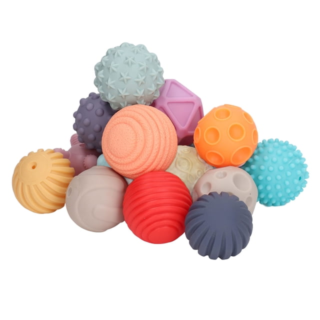 Baby Blocking Balls, 16PCS Enlighten Intelligence Grip Training Toddler Sensory Balls Handcraft Color Perception For Early Learning For Infant