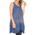 thumbnail image 4 of Sakkas Artemi Women's Casual Short Tie-dye Sleeveless Loose Tank Dress Cover-up - 19476-Navy - One Size, 4 of 5