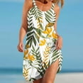 thumbnail image 2 of Womens Sundresses for Summer Casual, Women's Fashion Sexy Vintage Round Neck Sleeveless Printing Party Dresses Sleeveless Swing Dress Beach Swimsuit Cover Ups with Pockets, 2 of 4