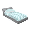 thumbnail image 2 of Ambesonne Retro Fitted Sheet & Pillow Sham Set, Chevron Snowy Mountaintop, Twin, Pale Blue White, 2 of 2