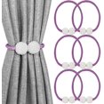 thumbnail image 1 of LAICAIW 6 Pack Attaches Magnétiques pour Rideaux, Attaches Décoratives pour Rideaux de Fenêtre (Violet), 1 of 6