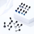 thumbnail image 1 of IFANLANDOR 8 Pairs Rhinestone Decor Earrings Studs Pack in for Men with Simple Design, 1 of 7