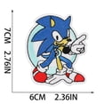 thumbnail image 5 of Parches bordados con figuras de Sonic de 16 estilos, parches de tela con dibujos de erizo para ropa de niños, decoración, impresión gráfica artesanal, 5 of 5