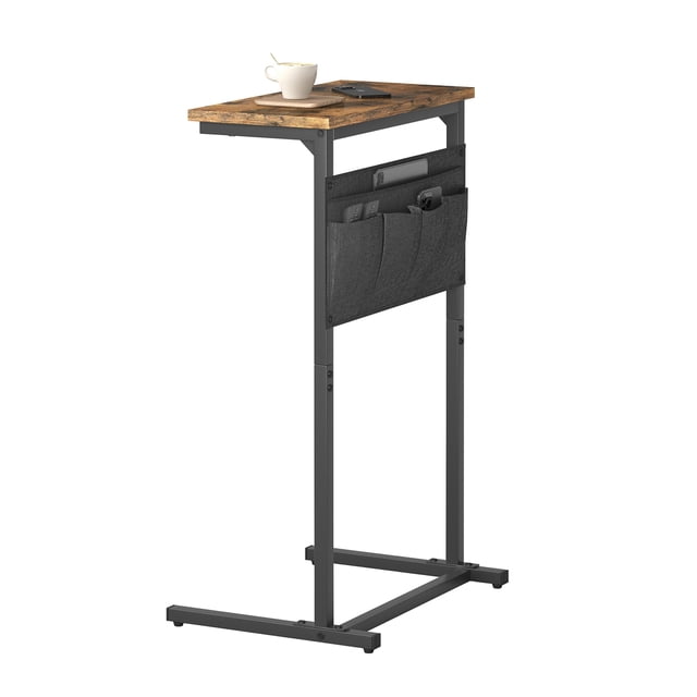 Mesa auxiliar en forma de C IRCPEN LET501R Marrón Rústico 30x40x62 cm