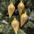 thumbnail image 5 of Glass Christmas Tree Ornaments - 67mm/2.63" [4 Pieces] Decorated Balls from Christmas by Krebs Seamless Hanging Holiday Decor (Gold Velvet 4" Drop with Leaves), 5 of 5