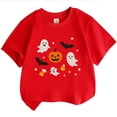 thumbnail image 2 of gcong Kids Halloween Shirts Girls and Boys Spooky Season Short Sleeve Tees Cute Tshirts Halloween Casual Festival Party Tops, 2 of 3