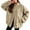 Khaki, variant on Women's Fuzzy Fleece Jacket Full Zip Up Lightweight Warm Soft Fleece Coat with hood for Spring Fall Winter