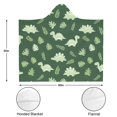 thumbnail image 3 of Wearable Blanket,DarkGreen Cartoon Dinosaurs Leaves Pattern Hooded Wearable Flannel Blanket for Adults & Teens,Winter Poncho Shawl Wrap Cape Cozy Anti-Pill,50"x60", 3 of 5