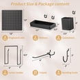 thumbnail image 2 of Organizador de pared Peg Board FZK PegBoard con 4 tableros perforados negros, 2 of 6