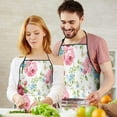 thumbnail image 5 of Pioneer Flower Floral Print Pattern Apron-Garden Aprons for Women with Pockets-Cotton Linen Waterproof Kitchen Cooking Gardening Aprons Adjustable for Kitchen,Cooking,BBQ and Salon 33x27 Inch, 5 of 7
