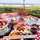 thumbnail image 4 of Manta de playa y picnic familiar TUNC extra grande 150 x 200 cm plegable rojo y blanco, 4 of 5