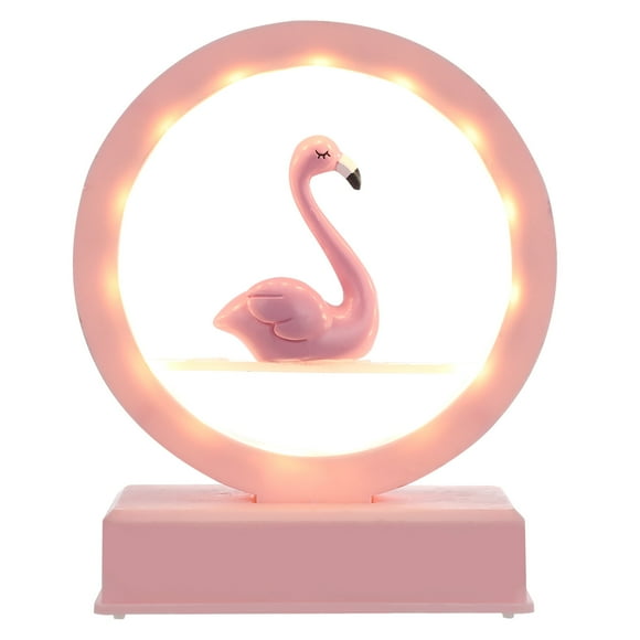 CIMAXIC Veilleuse 1 Pce Cadeau de Collation des Grades Musique Flamant Rose Veilleuse Sans Batterie, 6.69"X5.51"X2.95 Pouces