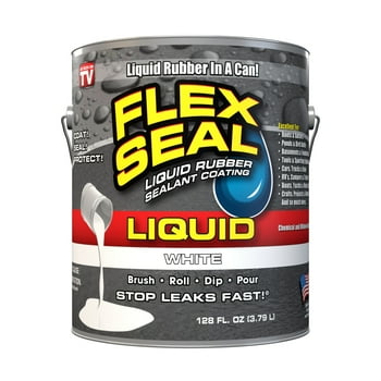 Flex Seal Liquid Rubber Sealant Coating, 1 Gallon, White
