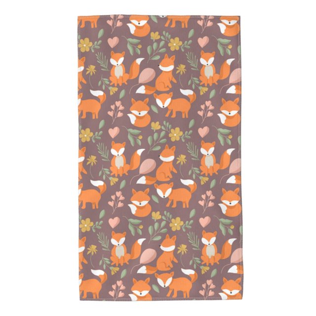 Balery Cute Little Fox Toalla de Microfibra Premium con Estampado – 27.5x16 pulgadas, Alta Absorción, Suave y Aterciopelada, Secado Rápido