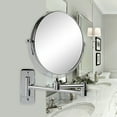 thumbnail image 5 of Ovente 7" Wall Mount Makeup Mirror, 1X & 7X Magnifier, Adjustable Spinning Double Sided Round Reflection, Extend, Retractable & Folding Arm, Bathroom & Vanity Décor, Polished Chrome MNLFW70CH1X7X, 5 of 8