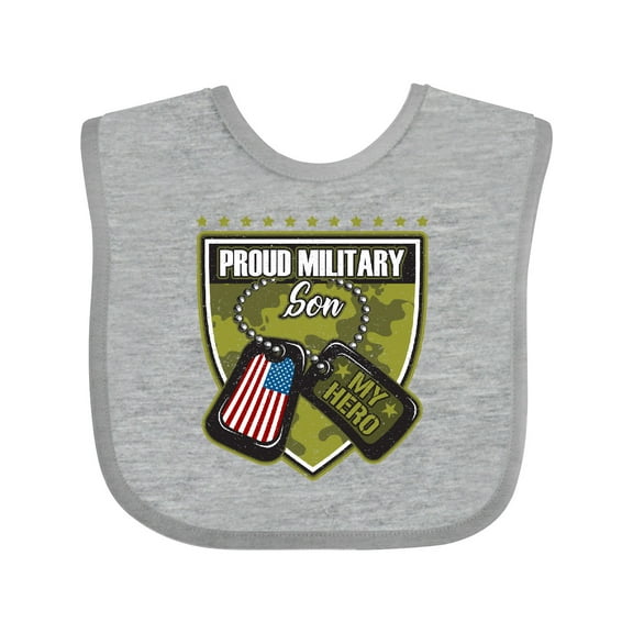Inktastic Proud Military Son Boys Camo Flag Boys Baby Bib
