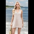 thumbnail image 4 of Conjuntos de Dos Piezas de Verano para Mujer, para Vacaciones en la Playa, Camiseta Sin Mangas con Cuello Halter y Pantalones Cortos, Ropa de Estar de Punto, Color Albaricoque XL, 4 of 10