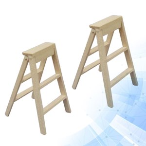 BEADCEST Mini Échelle pliable pour les enfants jouant avec du matériel plastique beige léger et Space Sauver 2 Pièces