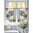 thumbnail image 4 of Retro Rooster Sheer Curtains for Living Room Bedroom Striped Farmhouse Watercolor Animals Sheer Curtains 54 Inch Long 2 Panels Set Light Filtering Curtain Window Treatments Drapes for Dining Room, 4 of 6