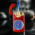 thumbnail image 4 of Premium Metal Windproof Lighter with Blue Flame, Elegant Dial & LED Light – Refillable Flame Technology, Stylish Carved Design, Perfect for Outdoor & Special Occasions, 4 of 5