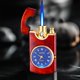 thumbnail image 5 of Encendedor de relojes metálicos antiviento | Inflable Blue Flame | Encendedor de incendios de doble propósito | Diseño en relieve 7,5x3,8 cm | Regalos | Negro, Dorado, Rojo, Gris | Moda de lujo de, 5 of 6