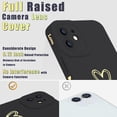 thumbnail image 3 of Compatible with iPhone 12 Case 6.1 inch for Women Girls, Cute Luxury Love Heart [Soft Anti-Scratch Full Camera Lens Protection] Silicone Girly Shockproof Phone Case for iPhone 12-Black, 3 of 14
