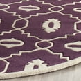 thumbnail image 4 of SAFAVIEH Chatham Ethan Geometric Wool Area Rug, Purple/Ivory, 5' x 5' Round, 4 of 8