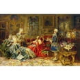 thumbnail image 2 of Salvador Sánchez Barbudo 14x11 Black Ornate Wood Framed Double Matted Museum Art Print Titled: A Musical Interlude (1901), 2 of 5