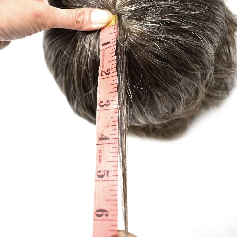 LYRICAL HAIR Toupee Hair for Men Thin Skin Mens Toupee Human Hair Replacement System 7"X9" All Poly Mens Hairpiece PU Injected Mens Wig Units